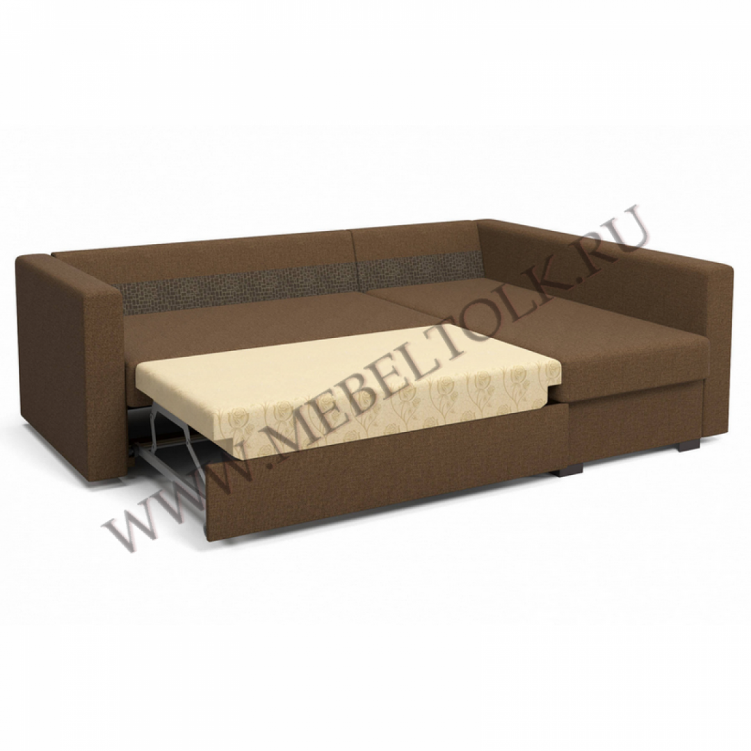 Угловой диван "Джессика 2" (правый) коричневый