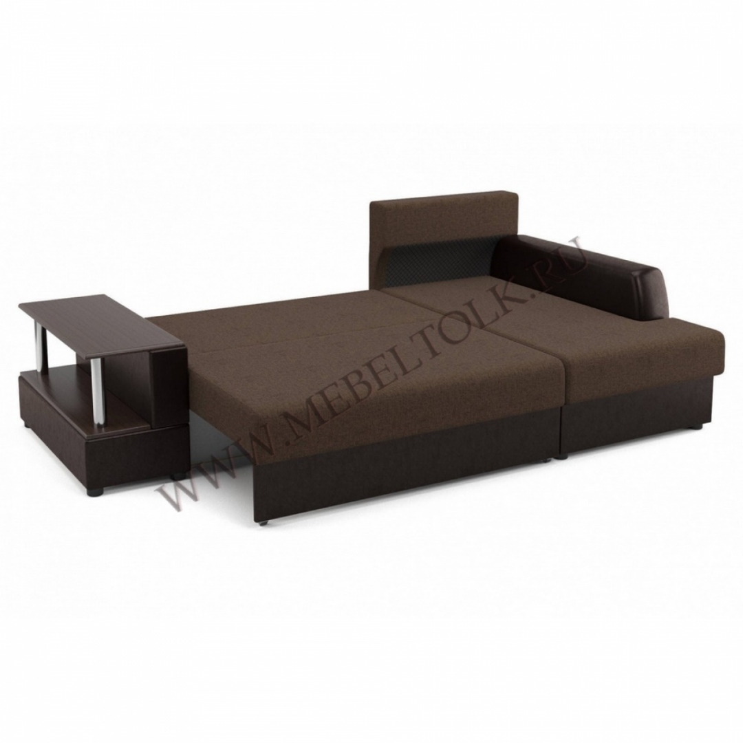 Угловой диван "Франк" (правый) коричневый