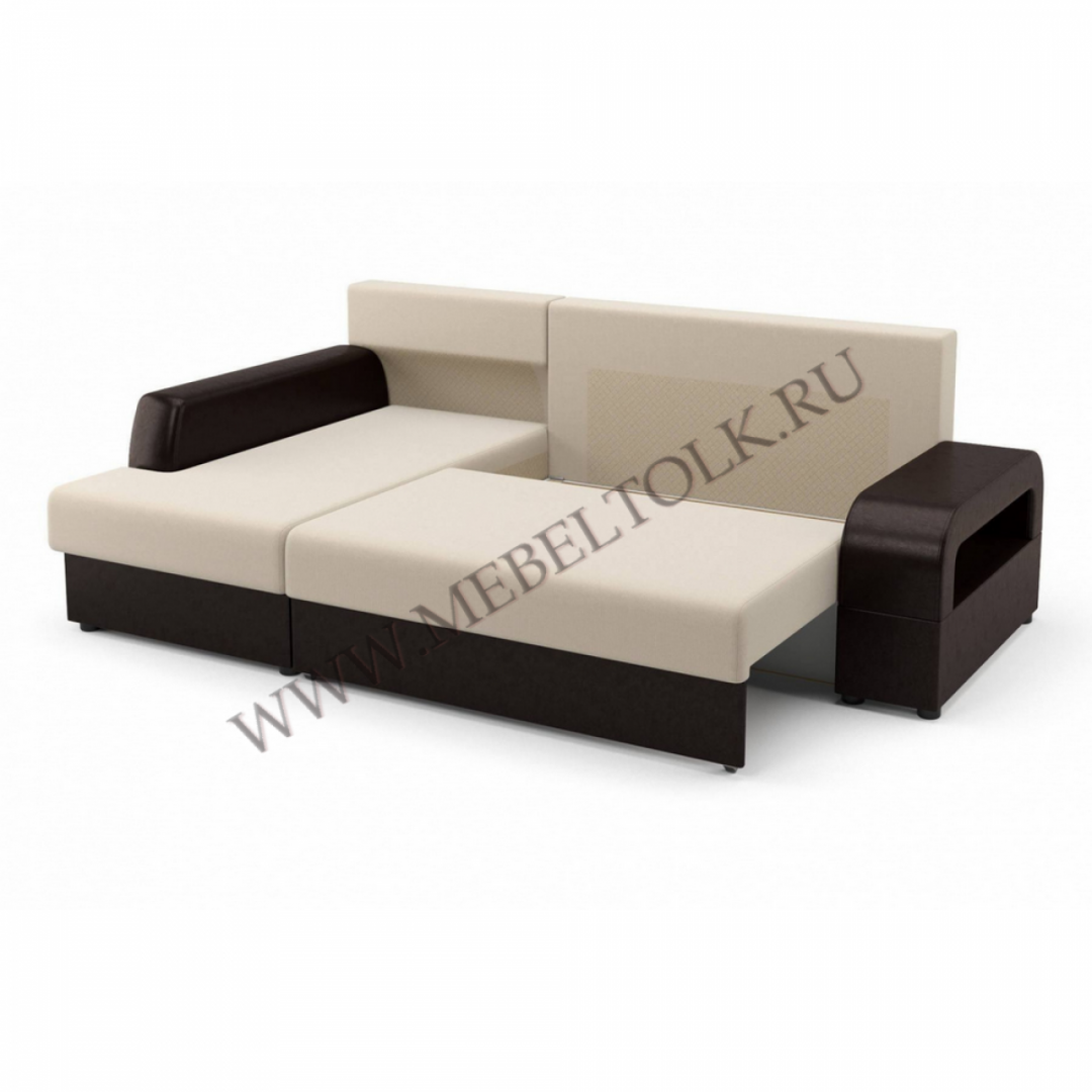 Угловой диван "Марго" (Левый) бежево-коричневый
