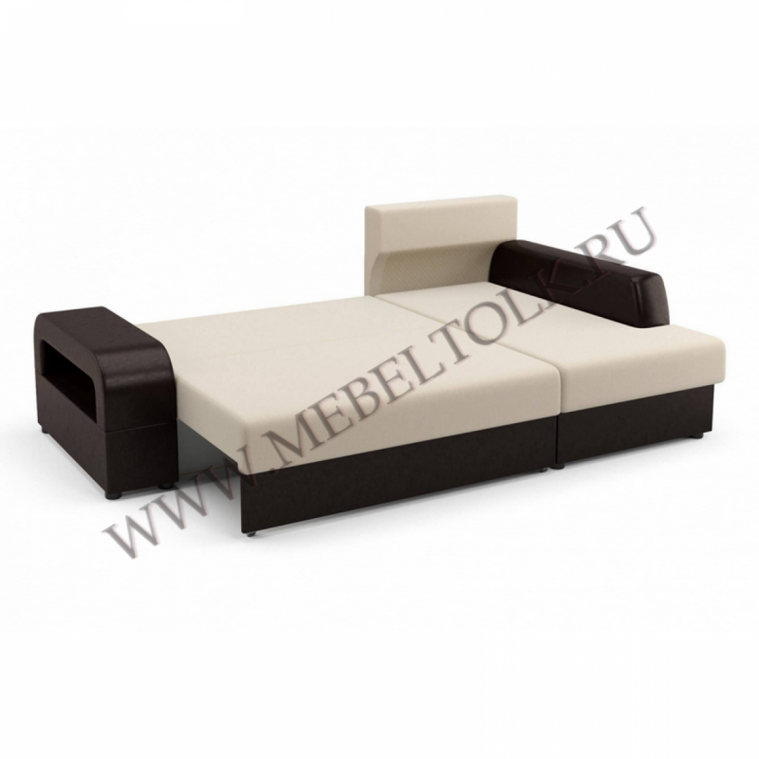Угловой диван "Марго" (Правый) бежево-коричневый
