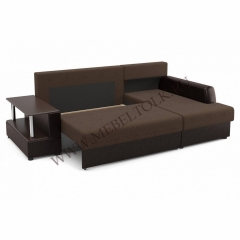 Угловой диван "Франк" (правый) коричневый